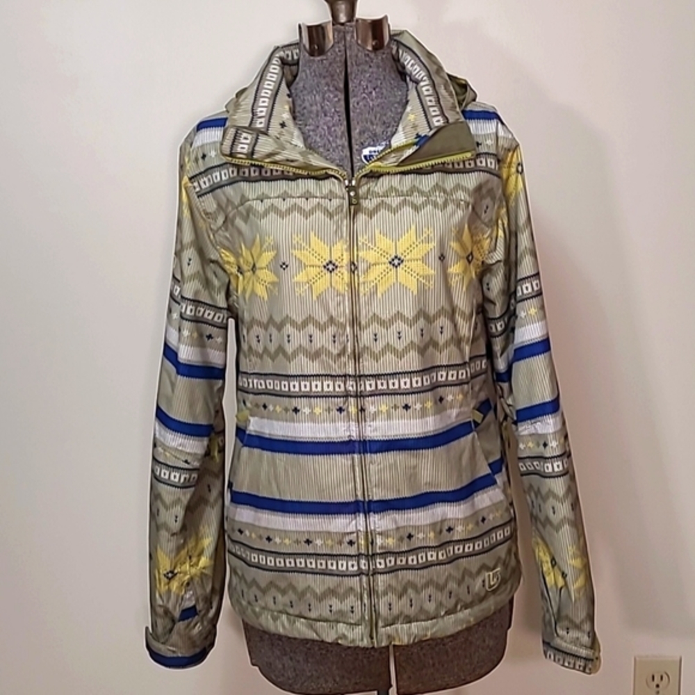 Burton Snowboard Nordic Sweater Pattern Dry Shell Jacket Size Small